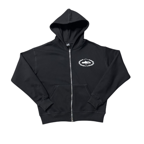 CORTEIZ BLACK LOGO ZIPUP size S