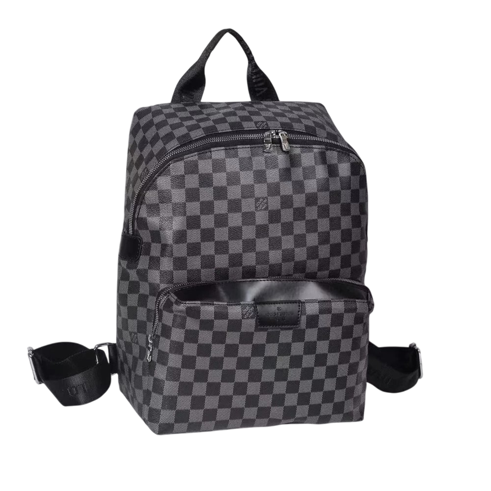 LV BLACK CHECKERED BACK PACK