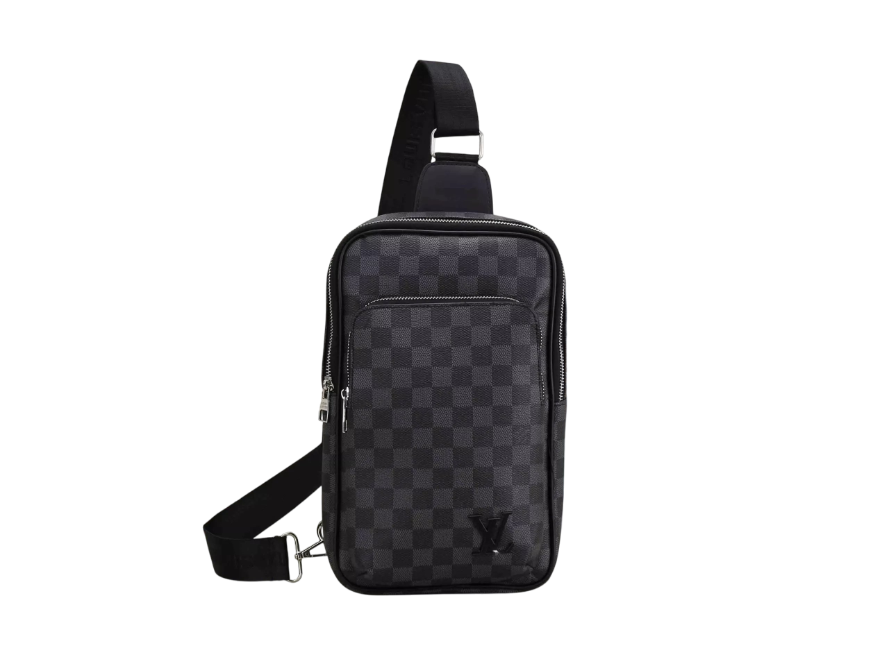 LV LOGO SMALL BLACK CHECKERED SHOULDER BAG
