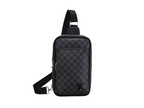 LV LOGO SMALL BLACK CHECKERED SHOULDER BAG