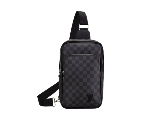 LV LOGO SMALL BLACK CHECKERED SHOULDER BAG
