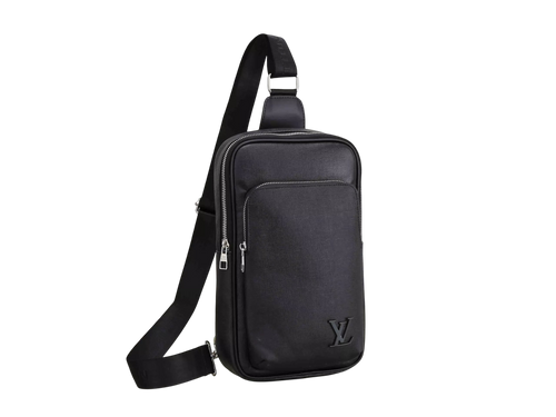 LV LOGO SMALL PLAIN BLACK CHECKERED SHOULDER BAG