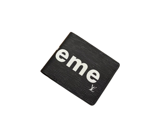 LV X SUPREME BLACK WALLET