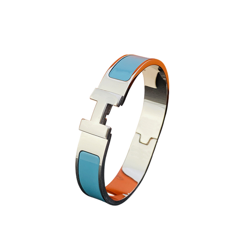 HERMES SILVER/SKY BLUE BRACELET