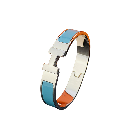 HERMES SILVER/SKY BLUE BRACELET