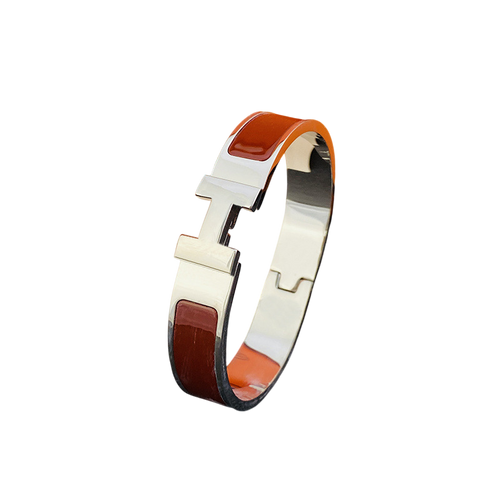 HERMES SILVER/WINE RED BRACELET