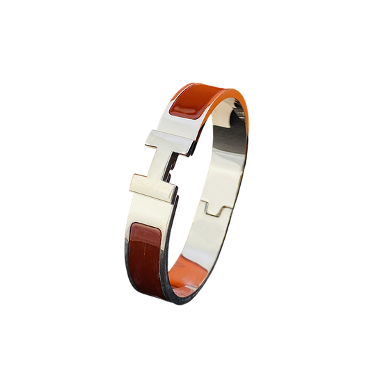 HERMES SILVER/WINE RED BRACELET