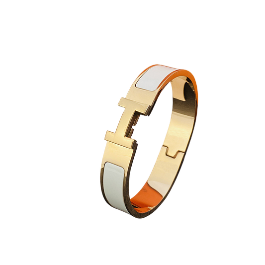 HERMES GOLD/WHITE BRACELET