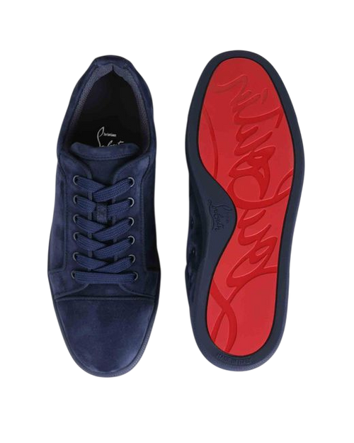 LOUBOUTIN NAVY BLUE SNEAKERS REDBOTTOMS