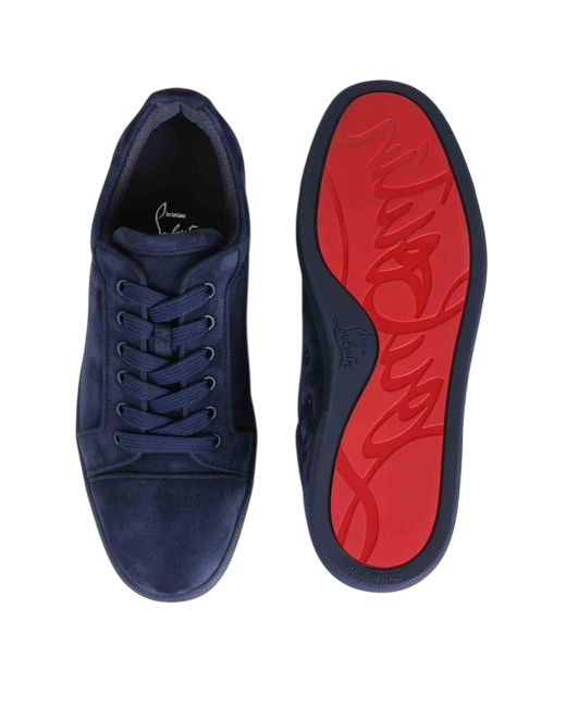 LOUBOUTIN NAVY BLUE SNEAKERS REDBOTTOMS