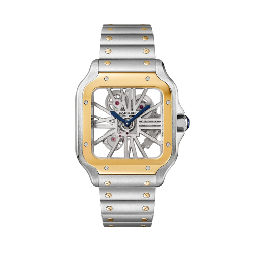 CARTIER SANTOS DE CARTIER SKELETON TWO-TONE (YELLOW GOLD & STAINLESS STEEL) BRACELET
