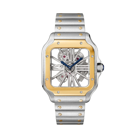 CARTIER SANTOS DE CARTIER SKELETON TWO-TONE (YELLOW GOLD & STAINLESS STEEL) BRACELET