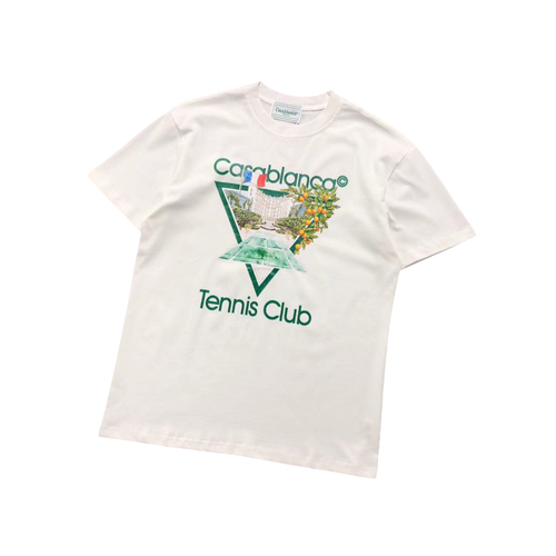 CASABLANCA TRIANGLE TENNIS CLUB SHIRT WHITE