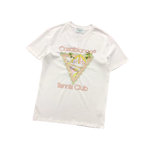 CASABLANCA TRIANGLE TENNIS CLUB SHIRT WHITE GOLD