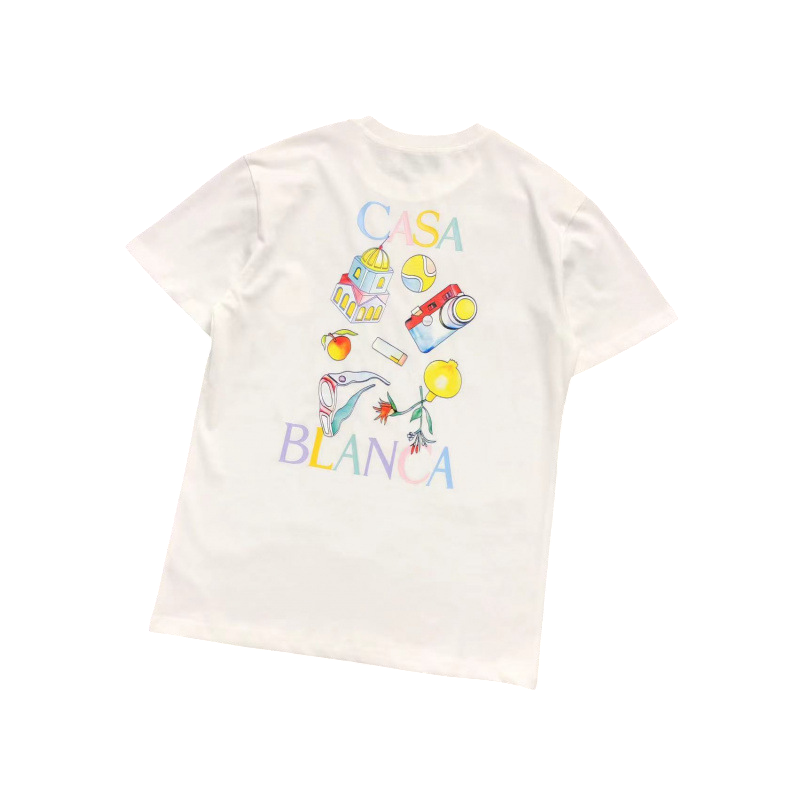 CASABLANCA FALLING CARTOON WHITE SHIRT