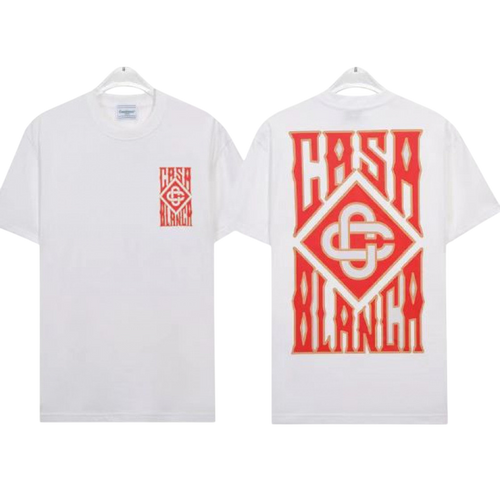 CASABLANCA BIGLOGO ORANGE WHITE SHIRT