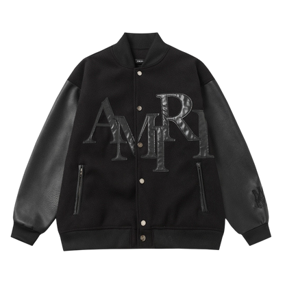 AMIRI STRAGGERED LOGO VARSITY JACKET
