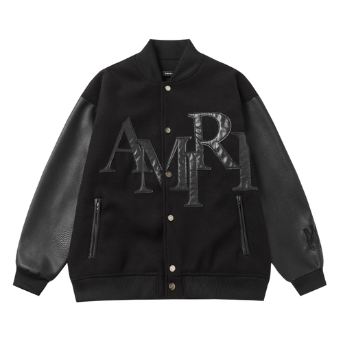 AMIRI STRAGGERED LOGO VARSITY JACKET