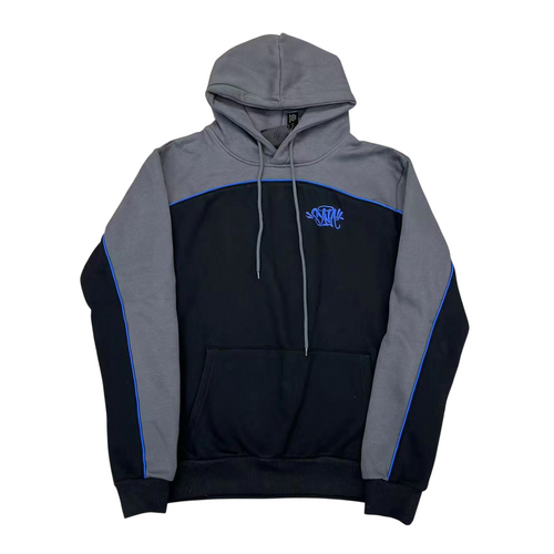 SYNA GREY AND BLUE HOODIE