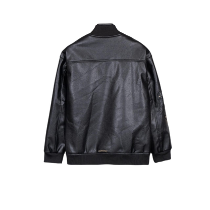 CHROME HEARTS LEATHER VARSITY JACKET
