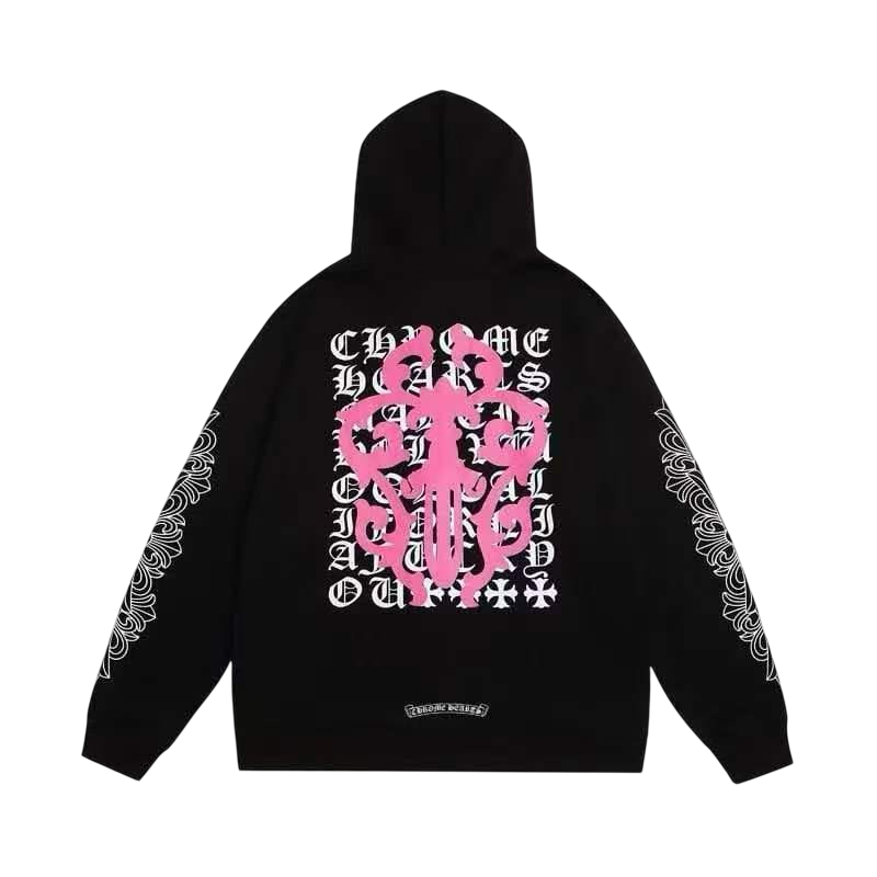 CHROME HEARTS VERTICAL LOGO ZIP UP HOODIE