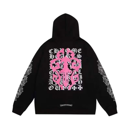 CHROME HEARTS VERTICAL LOGO ZIP UP HOODIE