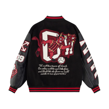 OFF-WHITE X A.C. MILAN LOGO-APPLIQUÉ VARSITY JACKETS