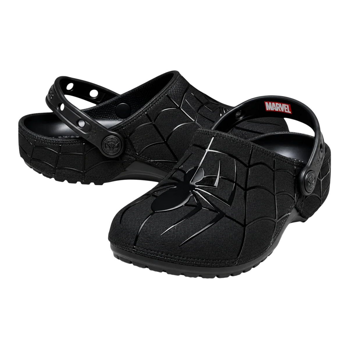 BLACK SPIDERMAN CROCS