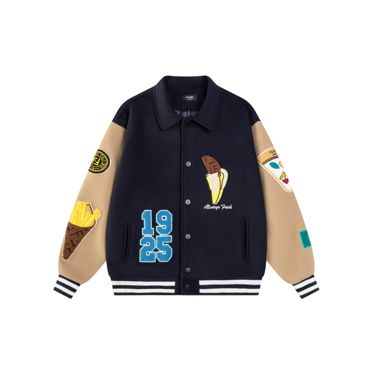 FENDI COLLEGE-STYLE BOMBER JACKET