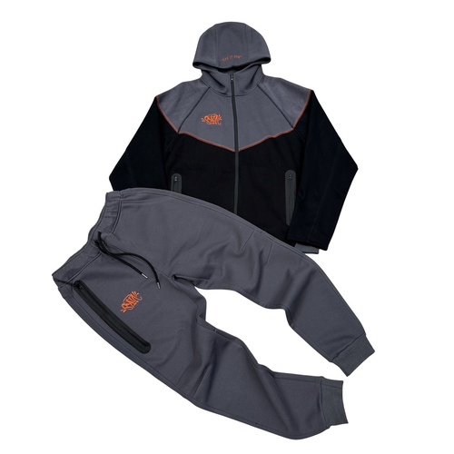 SYNA GREY AND ORANGE TRACKSUIT