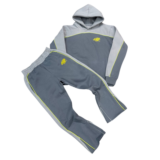 SYNA LIGHT GREY & YELLOW TRACKSUIT