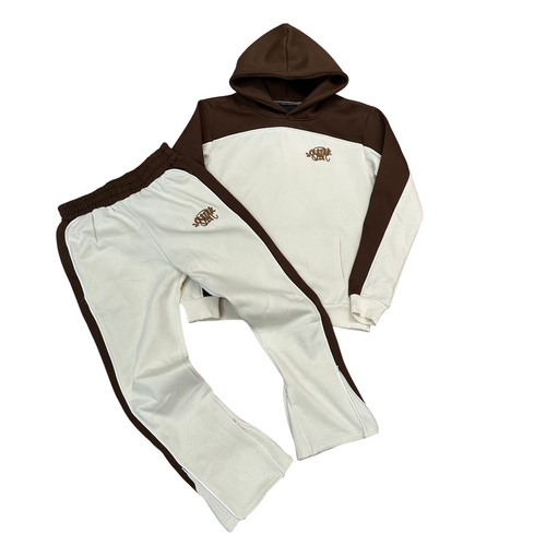 SYNA BEIGE & BROWN TRACKSUIT