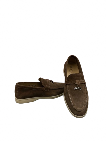 LORO PIANO SUMMER WALK LOAFERS LIGHT BROWN SUEDE