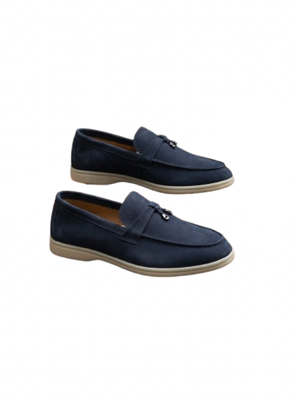 LORO PIANO SUMMER WALK LOAFERS NAVY SUEDE