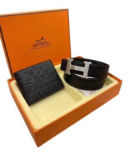 HERMES LEATHER BELT X WALLET BUNDLEE