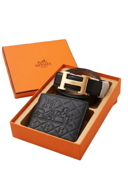 HERMES LEATHER BELT X WALLET BUNDLE