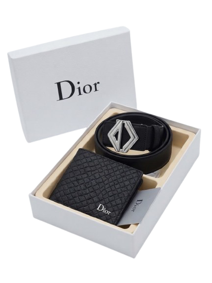 DIOR LEATHER BELT X WALLET BUNDLEE