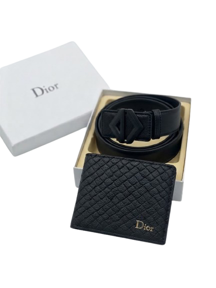 DIOR LEATHER BELT X WALLET BUNDLE