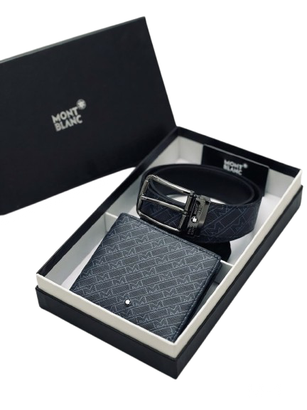 MONT BLANC LEATHER BELT X WALLET BUNDLEE