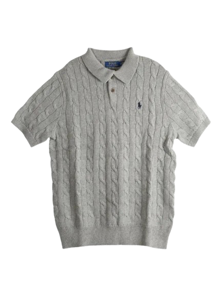 RALPH LAUREN GREY CABLE KNIT SWEATER