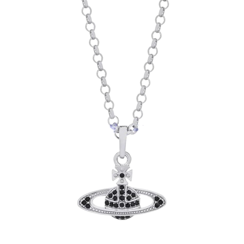 VIVIENNE WESTWOOD BLACK DIAMOND SILVER PENDANT