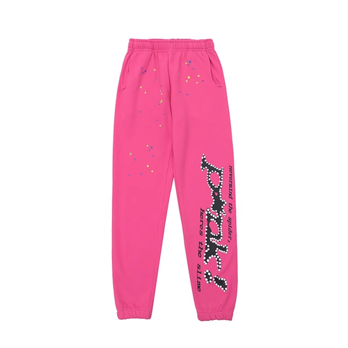 SP5DER PINK LOGO PANTS