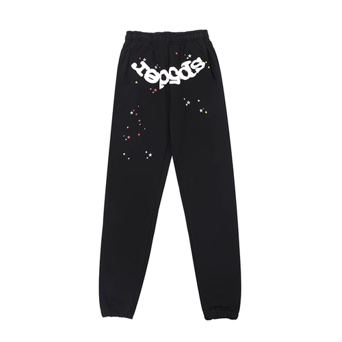 SP5DER BLACK SPLATTER PANTS