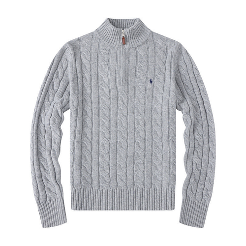 RALPH LAUREN EMBROIDERED SWEATER GRAY