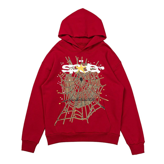 SP5DER RED RETRO HOODIE