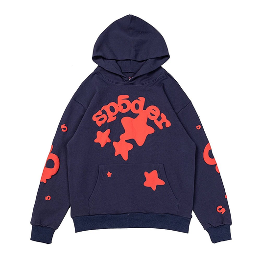 SP5DER RED NAVY HOODIE