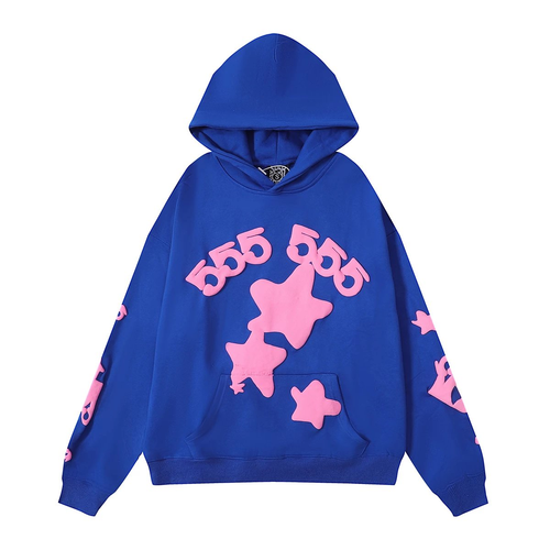 SP5DER 555 BLUE HOODIE