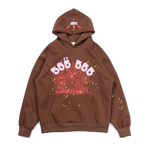 SP5DER 555 COFFEE HOODIE
