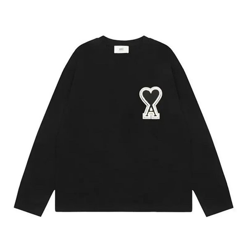 AMI BLACK WHITE LOGO SWEATER