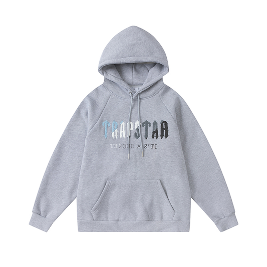 TRAPSTAR HOODIE GREY B/W/G